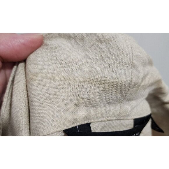 J. Peterman Women’s Sleeveless Collared Button Up Top Beige 100% Linen Size 10 - Picture 9 of 11
